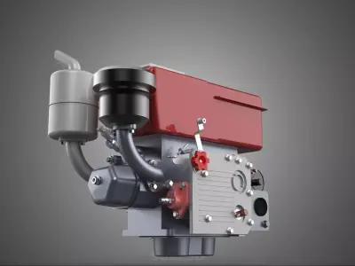 CHINA SMALL DIESEL ENGINE ELECTRIC SELF STARTER MOTOR FLYWHEEL 3D model