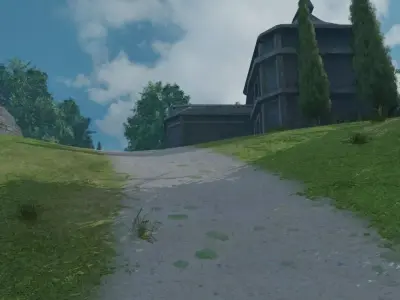 Ancient Ruins In A Lush Landscape 3D model