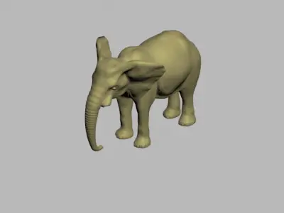 Elephant 3d models maya scene and 3ds max file 3D model