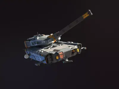 Spaceship Tank Low-poly 3D model