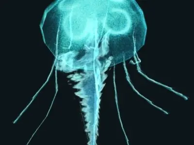 Animated Jellyfish Low-poly 3D model