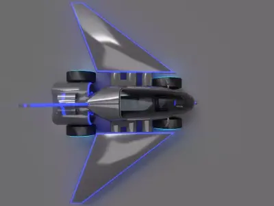 Futuristic flying Car 3d Model Low-poly 3D model