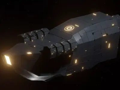 Interceptor I Spaceship Low-poly 3D model