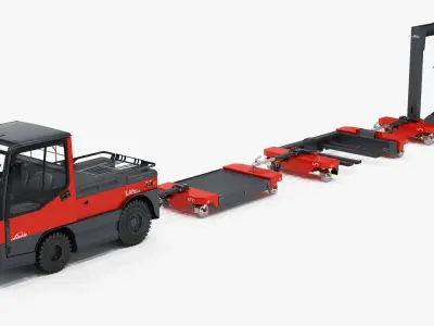 Linde P250 Industrial Logistic Train System 3D model