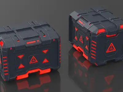Sci-Fi Storage Crate Locked 3D model