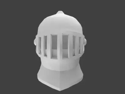 Knight HELMET Casque de chevalier Low-poly 3D model