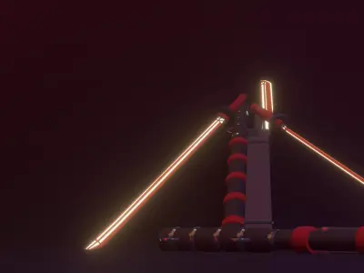 Katana with sub-tanto Free 3D model