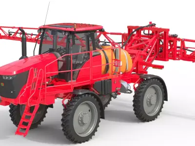 Self Propelled Sprayer Low-poly 3D model