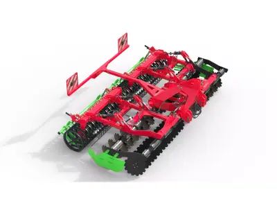 Trailed Disc harrow Low-poly 3D model
