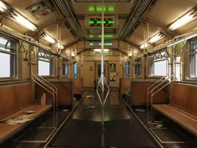 High -end high -speed rail subway flight attendant 3D model
