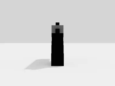 Voxel Pistol Low-poly 3D model