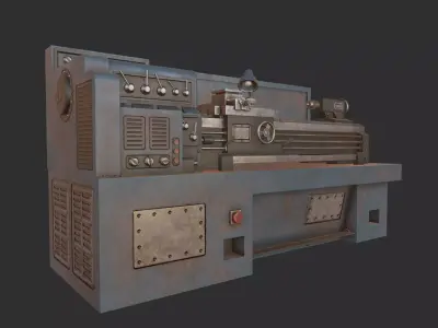 HQ PBR Lathe Low-poly 3D model
