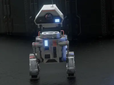 simple sci-fi robot 3D model
