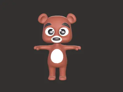 Cartoon 001 Character Bear Cute  3D model