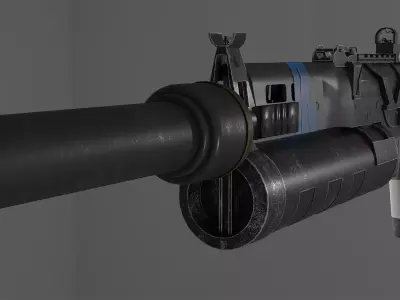 Bison submachine gun Low-poly 3D model