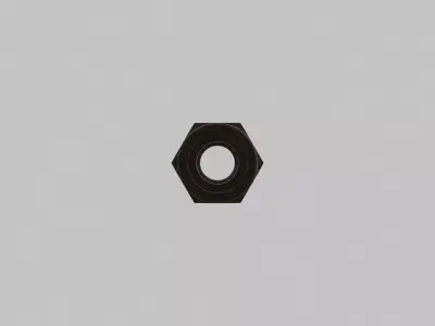 M3 Nut Coarse Threads Lock Type with Rusty Iron Texture 3D model