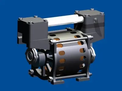 Dual piston air pump 3D model
