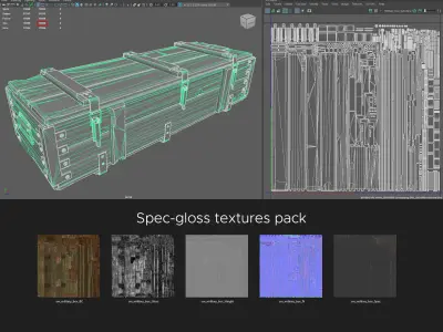 Military box Low-poly 3D model shop