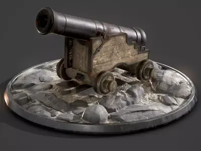 Cannon old Low-poly 3D model buy