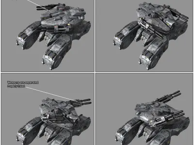 SF Light Tank - MK1  Low-poly 3D model
