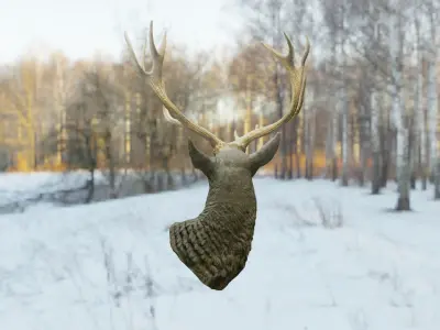 Deer Head Low-poly 3D model