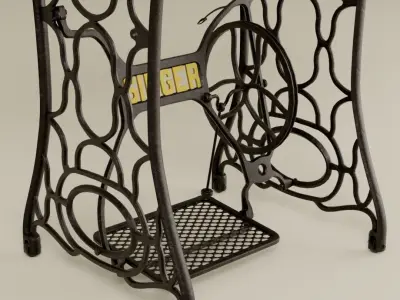Vintage Table - Singer Sewing Machine Stand 3D model