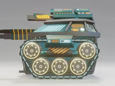 Stylized Sci fi Tank 3D model