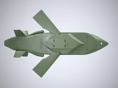 Taurus KEPD 350 air-launched cruise missile green color Low-poly 3D model