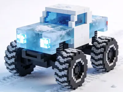 Voxel RC Snow Explorer 3D Model Low-poly 3D model