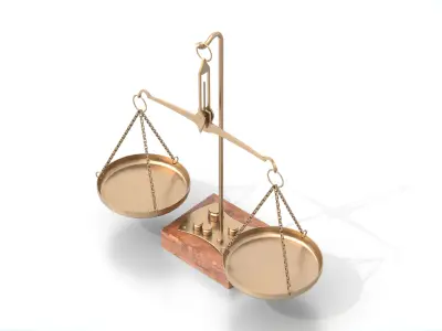 Antique Balance Scale Low-poly 3D model