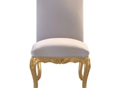 French Louis XV Style Giltwood Dining Classic Antique Chairs 3D model