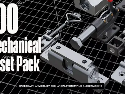 100 Mechanical Components 3D model