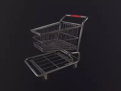 Shopping Cart 3D Model Low-poly 3D model