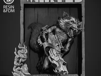 Wicked Marvel Rocket Bust Poster 3D print model