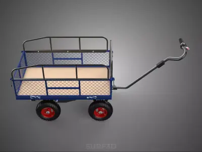 MOTORIZED ALL TERRAIN BED RAILS UTILITY CART OUTDOOR WHEELBARROW 3D model