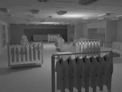 Clothing Store Interior No Material 3D model