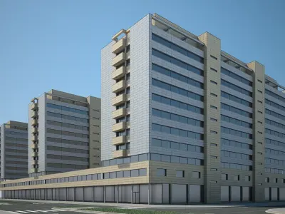 Apartment Building 01 3D model