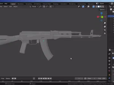 AK-74 3D-Model Low-poly 3D model