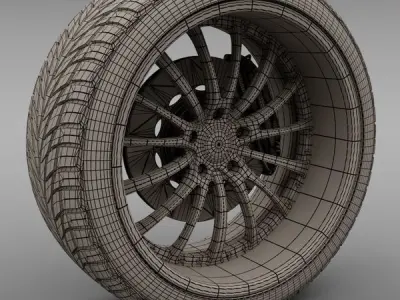 Savini Forged SV-15 Wheel and Tire 3D model
