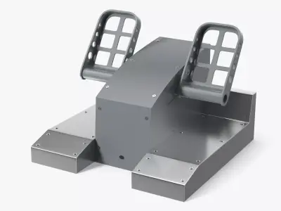 Cockpit Rudder Pedals System Simplified 3D model