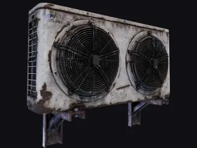 Air Conditioner Low-poly 3D model 2