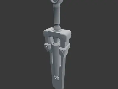Mechanical sword Low-poly 3D model