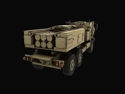 Himers military vehicle Low-poly 3D model