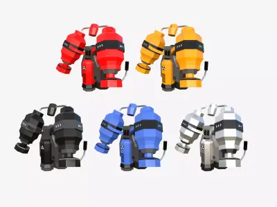 05 Jetpack Low Poly F Collection - SciFi Character Design