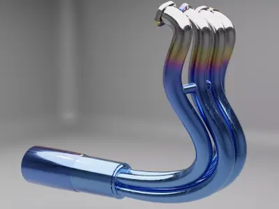 Blue Exhaust Motorbike ZX  3D model