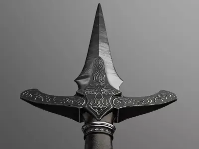 Old sword Low-poly 3D model