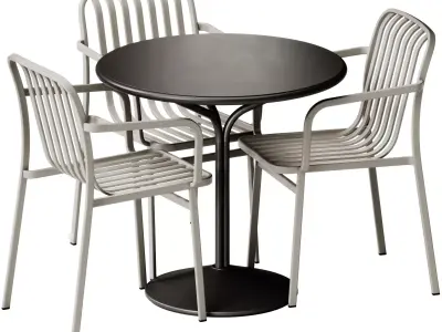 Jos Round Table and Kano Chair by Babel D 3D model