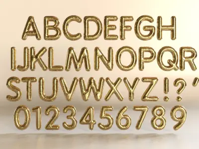 Foil Balloons Letters and Numbers 3D model