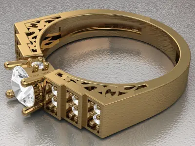 solitaire wedding ring  3D print model
