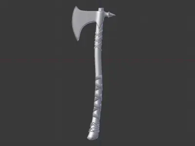 Game Ready Battle Axe Low-poly 3D model